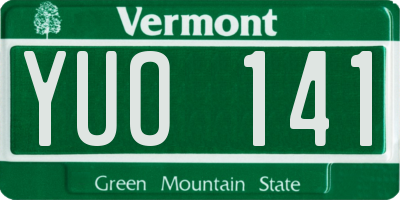 VT license plate YUO141