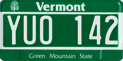 VT license plate YUO142