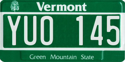 VT license plate YUO145