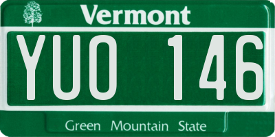 VT license plate YUO146
