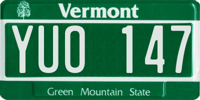 VT license plate YUO147