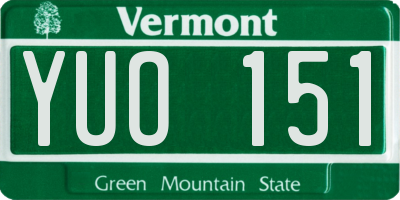 VT license plate YUO151