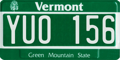 VT license plate YUO156