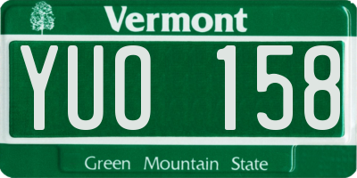 VT license plate YUO158