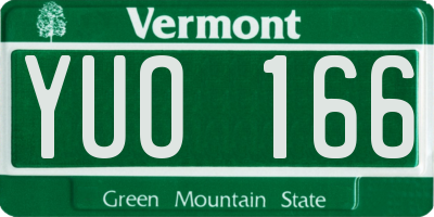 VT license plate YUO166
