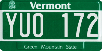 VT license plate YUO172