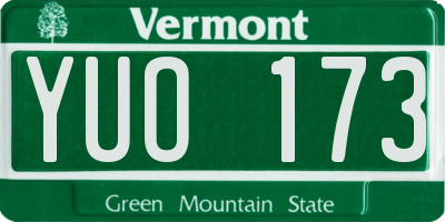 VT license plate YUO173