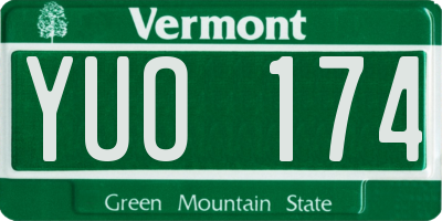 VT license plate YUO174