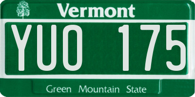 VT license plate YUO175