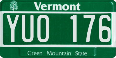 VT license plate YUO176