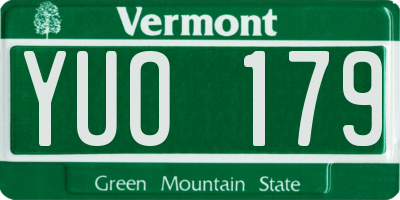 VT license plate YUO179
