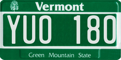 VT license plate YUO180