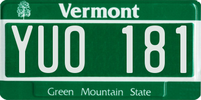 VT license plate YUO181