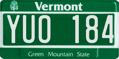 VT license plate YUO184