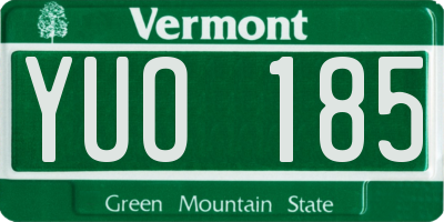 VT license plate YUO185