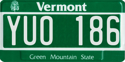 VT license plate YUO186