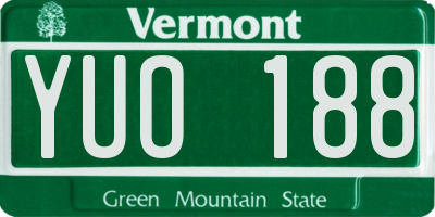 VT license plate YUO188