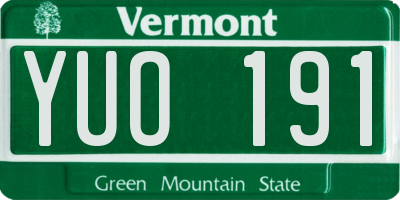 VT license plate YUO191