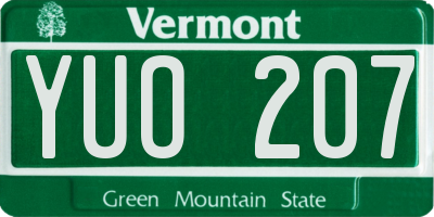 VT license plate YUO207