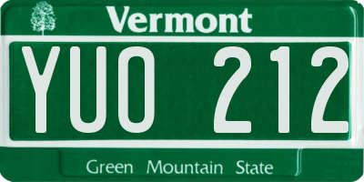 VT license plate YUO212