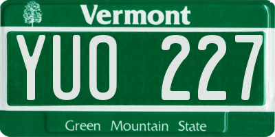 VT license plate YUO227
