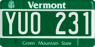VT license plate YUO231