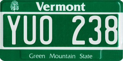 VT license plate YUO238