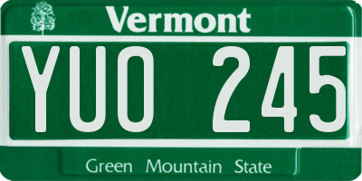 VT license plate YUO245