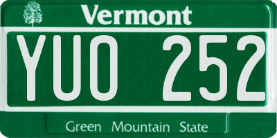 VT license plate YUO252