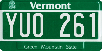VT license plate YUO261