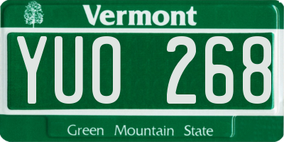 VT license plate YUO268