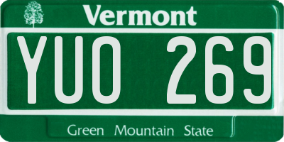 VT license plate YUO269