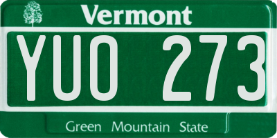 VT license plate YUO273
