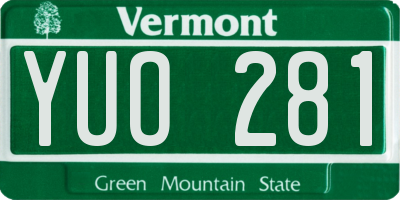 VT license plate YUO281