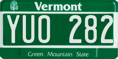 VT license plate YUO282
