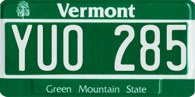 VT license plate YUO285