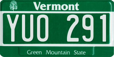 VT license plate YUO291