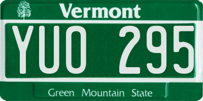 VT license plate YUO295
