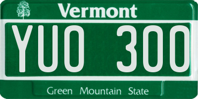 VT license plate YUO300