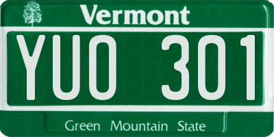 VT license plate YUO301