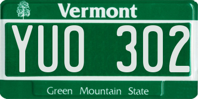 VT license plate YUO302