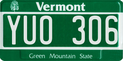 VT license plate YUO306
