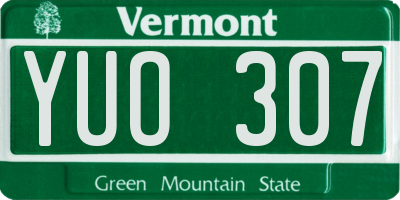 VT license plate YUO307