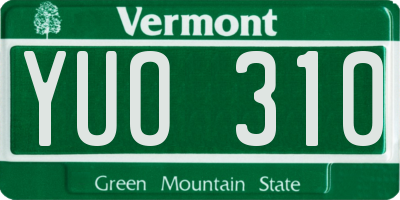 VT license plate YUO310
