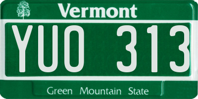 VT license plate YUO313