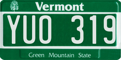VT license plate YUO319