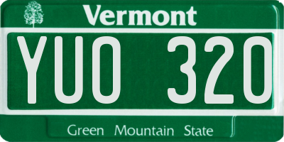 VT license plate YUO320