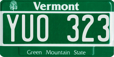 VT license plate YUO323