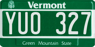VT license plate YUO327