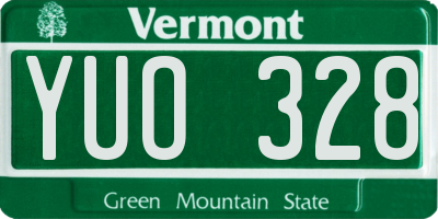 VT license plate YUO328